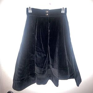 Vivienne Westwood Black Velvet Midi Skirt